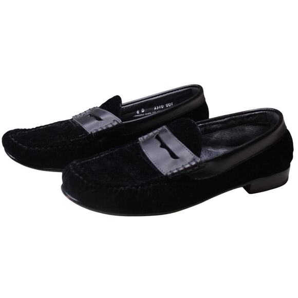 GH Bass & Co Weejuns Black Velvet Penny Loafers Men's Classic Lounge - Picture 1 of 5